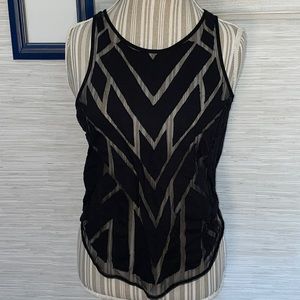 Free People geometric sheer tank with button back